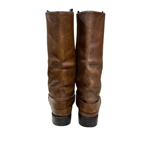 Acme Men Vintage Boots Biker Motorcycle Tall Leather Cowboy USA Brown Size 10.5D - Picture 3 of 16